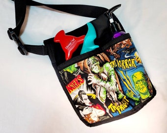 Funda para loción de masajista con diseño de monstruos de terror, bolsillo para herramientas y funda multiusos.