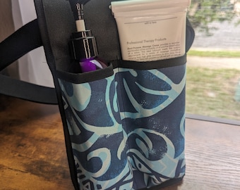 Tribal polinesio en azul masajista doble loción y funda de utilidad