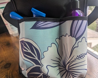 Funda de loción para terapeuta de masaje Island Pastel con bolsillo para herramientas y funda utilitaria
