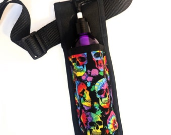 Rainbow Tie Dye Skulls Masaje Terapeuta Loción individual y funda de utilidad