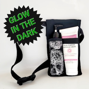 Glow In The Dark Skulls Lotion and Cream Holster Massage Therapist Lotion Holster,