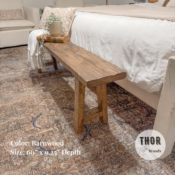 Banc rustique personnalisable avec pieds en A, fait main