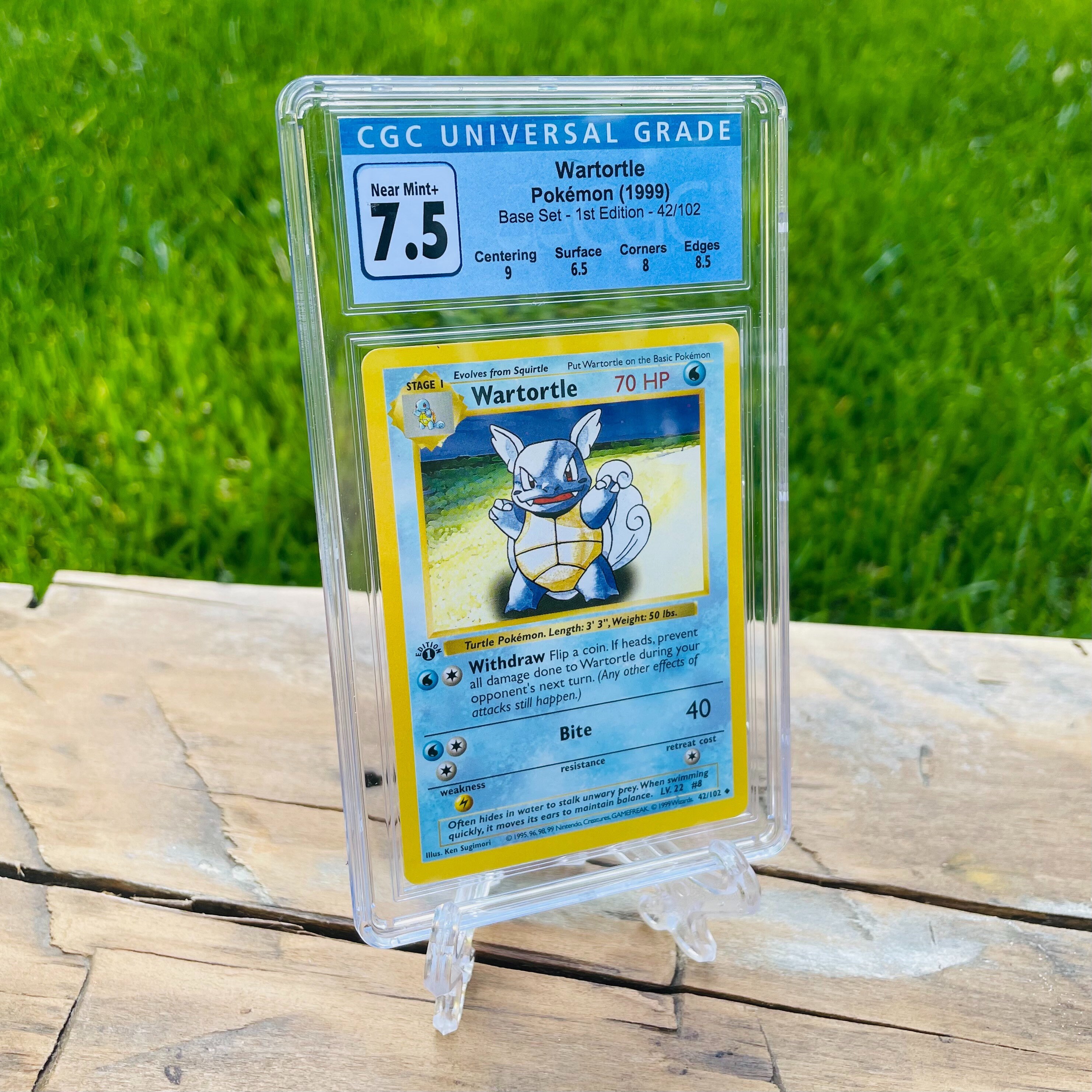 Pokemon 1999 First Edition Wartortle Card Graded CGC 7.5 Near - Etsy