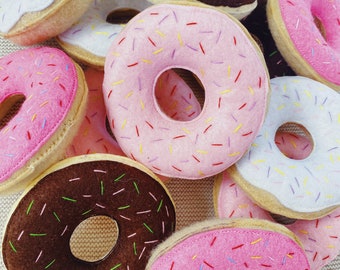 Felt baked goods to play with, felt donut, play food for the grocery store, grocery store accessories, felt food