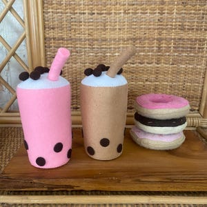 Felt play food, Boba, children&#39;s kitchen accessories, play kitchen accessories, play shop, play shop