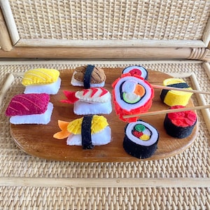 Felt food sushi, play food, felt food play, shop accessories, children&#39;s kitchen accessories, play kitchen accessories, shop accessories