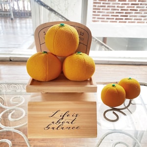 Set of 3 felt oranges, play food, toy food, children's kitchen, play kitchen, play shop