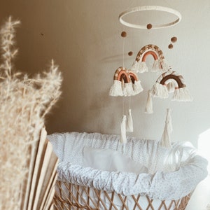 Macrame rainbow baby mobile, baby mobile girl, rainbow mobile, baby gift birth, boho macrame baby mobile