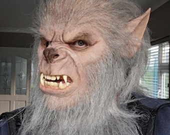 Realistic Silicone Werewolf Mask – Moving Mouth Creature Cosplay Halloween SFX