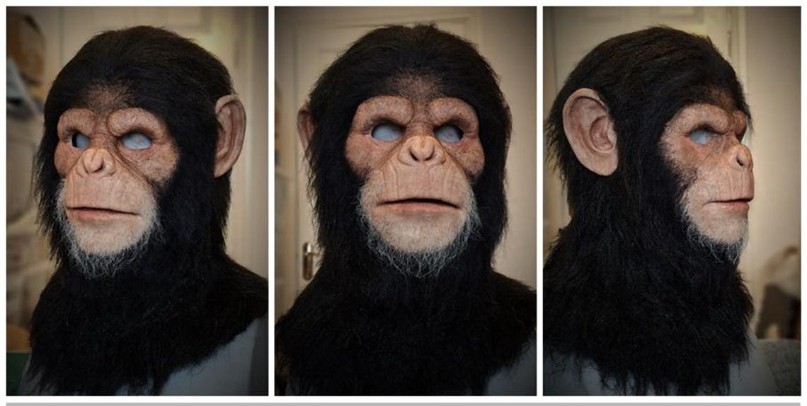 Realistic Chimp Realistic Chimpanzee Silicone Mask – Moving Mouth Ape – Primate Cosplay ...