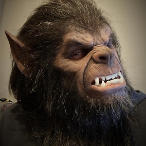Realistic Werewolf Mask – Moving Mouth Creature Cosplay, Halloween Horror SFX