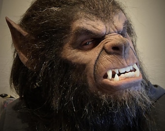 Realistic Werewolf Mask – Moving Mouth Creature Cosplay, Halloween Horror SFX