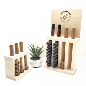 Multiple Sizes! 10 ml Roller Ball Bottle or Kraft Lip Balm Tube Display - 22 mm Holes