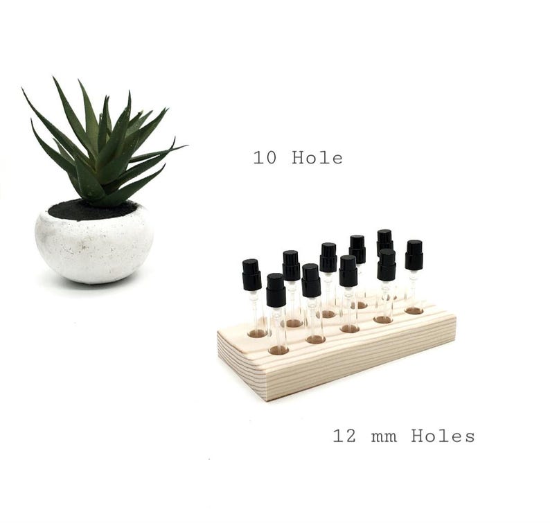 Perfume Sample Holders - Fragrance Organizer - Atomizer Storage - 2-10 ml Vials - Multiple Sizes 12 mm 10 Hole
