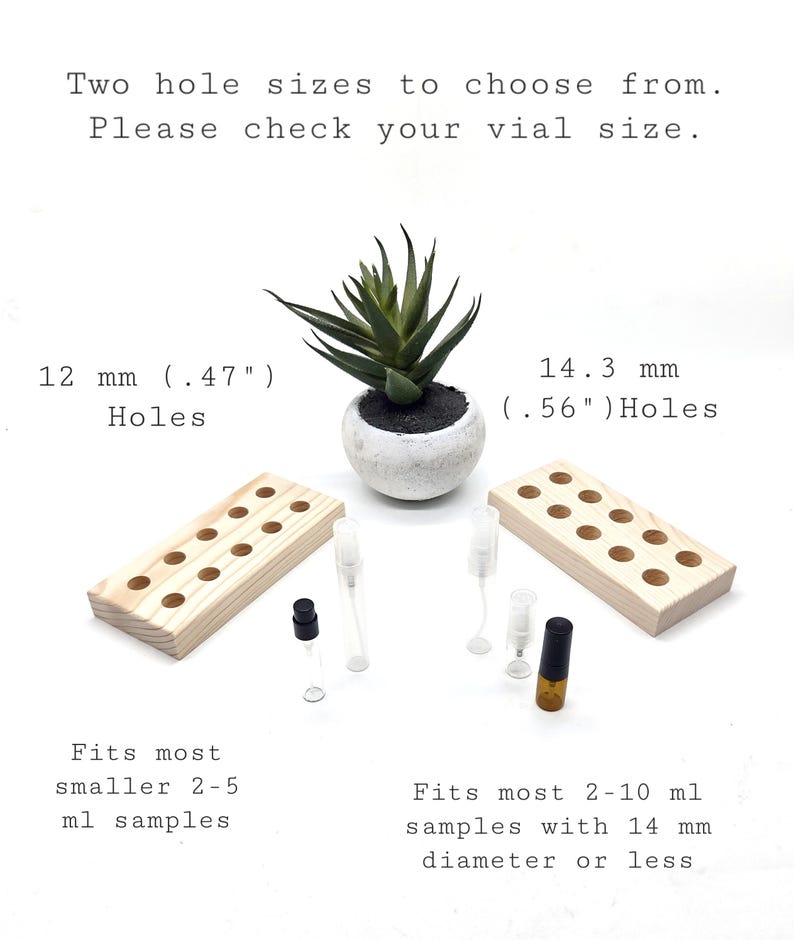 Perfume Sample Holders - Fragrance Organizer - Atomizer Storage - 2-10 ml Vials - Multiple Sizes image 2