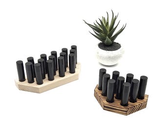 Exhibidor/organizador de bálsamos labiales de plástico de 0.15 oz - Múltiples tamaños - Orificios de 17 mm