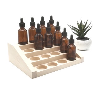 2 oz Tiered Bottle Displays - 12+ Holes - For Essential Oils, Beard Oils, and More - 40 mm or 1 9/16&quot; Hole Diameter- Multiple Sizes