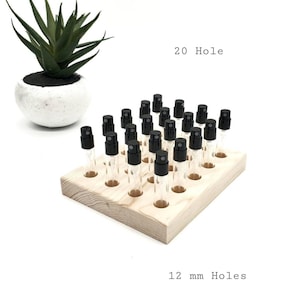 Perfume Sample Holders - Fragrance Organizer - Atomizer Storage - 2-10 ml Vials - Multiple Sizes 12 mm 20 Hole