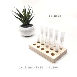 Perfume Sample Holders - Fragrance Organizer - Atomizer Storage - 2-10 ml Vials - Multiple Sizes 14.3 mm 15 Hole
