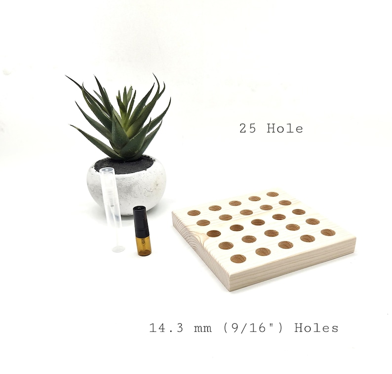 Perfume Sample Holders - Fragrance Organizer - Atomizer Storage - 2-10 ml Vials - Multiple Sizes 14.3 mm 25 Hole