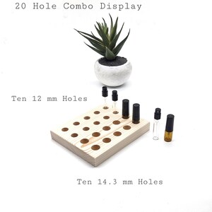 Perfume Sample Holders - Fragrance Organizer - Atomizer Storage - 2-10 ml Vials - Multiple Sizes 20 Hole Combo