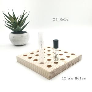 Perfume Sample Holders - Fragrance Organizer - Atomizer Storage - 2-10 ml Vials - Multiple Sizes 12 mm 25 Hole