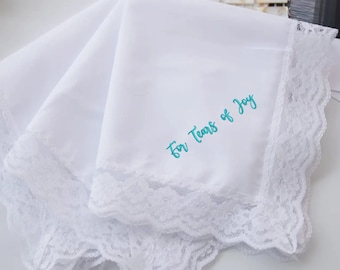 Tears of Joy Handkerchief, wedding handkerchief, Happy Tears handkerchief,happy tears hanky, wedding hankie, mother of bride, wedding gifts