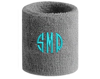 Monogrammed Wristband, Custom Sweatband, Sports Wristbands, Sports Gifts, Embroidered Wristbands, Terry Cloth Wristband (ONE PIECE)
