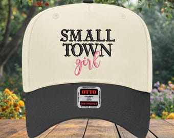 Small Town Girl Pink Trucker Hat with Rhinestone Detail Just a Small Town Girl Hat | Pink Trucker Cap With  main image 3