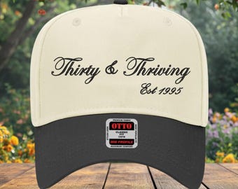 Thirty & Thriving Hat: 30th Birthday Trucker Cap,Est 1996 Gift