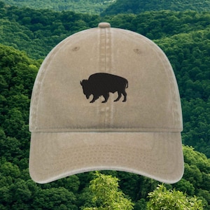 Buffalo Hat, Buffalo Baseball Cap, Bison Hat, Ranch Life hat , Wyoming Dad Hat, Montana Dad Hat, Wild Animal Hat, Buffalo Ranch hat