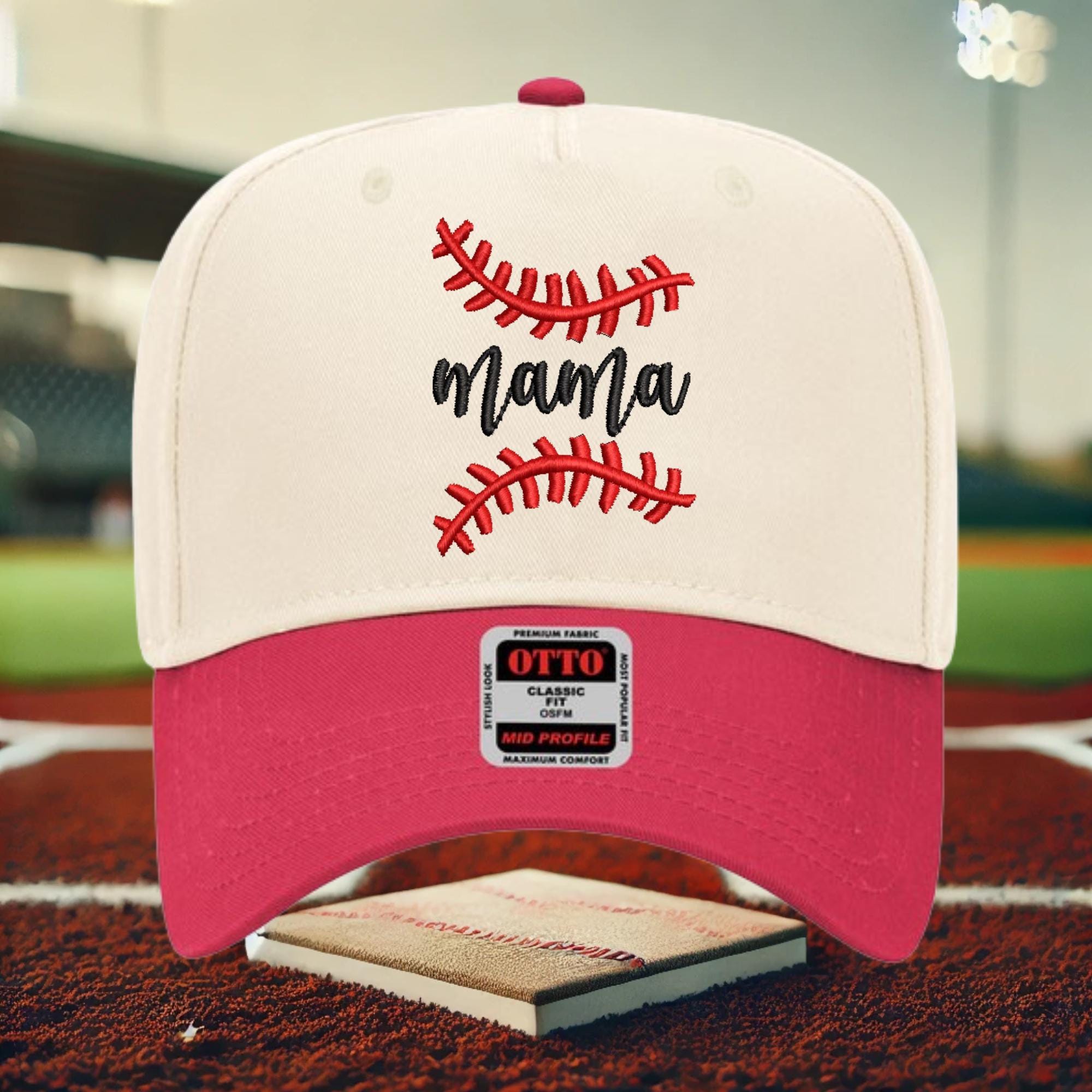 Baseball Mama Trucker Hat: Embroidered Two-tone 5-panel Cap  display picture 3