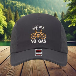 All Ass No Gas Cycling Hat, Embroidered Bike Cap