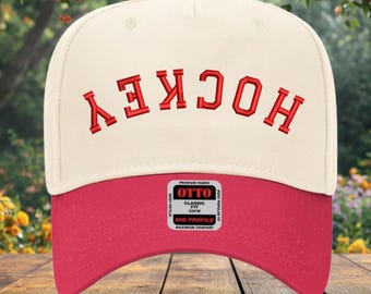 Upside Down Hockey Hat,Embroidered Snapback Cap for Hockey Fans