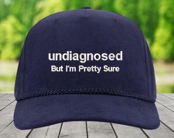 Funny Mental Health Corduroy Hat: Embroidered Neurodivergent Humor