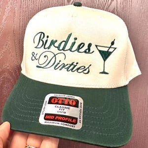 Birdies and Dirties Hat, Funny Golf Drinking Hat, Dirty Martini Golf Cap,Trendy Golf Hat, Golf Social Club Hat, Golf Gifts for Women