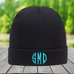 Personalized Monogram Knit Beanie: Custom Embroidered Winter Hat