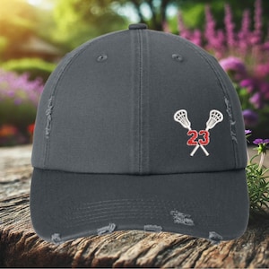 Lacrosse Number Hat | Distressed Cap | Lacrosse Player Hat | Lacrosse Lover hat | Lacrosse Mom Gift | Lacrosse Team Hat | Lax Game Cheering