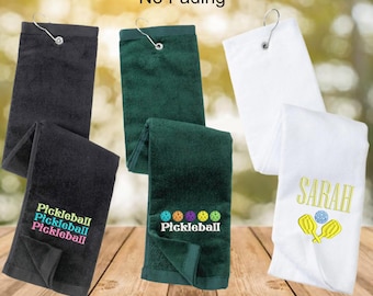Custom Pickleball Towel: Embroidered Cotton Terry Cloth Sports Gift