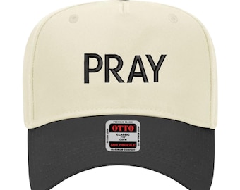 Casquette brodée Pray Snapback, casquette Christian 2 tons