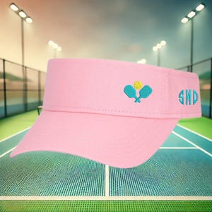 Monogrammed Pickleball Visor: Embroidered Sports Hat, Personalized Sun Visor for Athletic