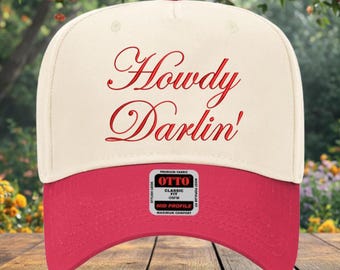 Howdy Darling Embroidered Hat, Western Trucker Cap with Southern Charm