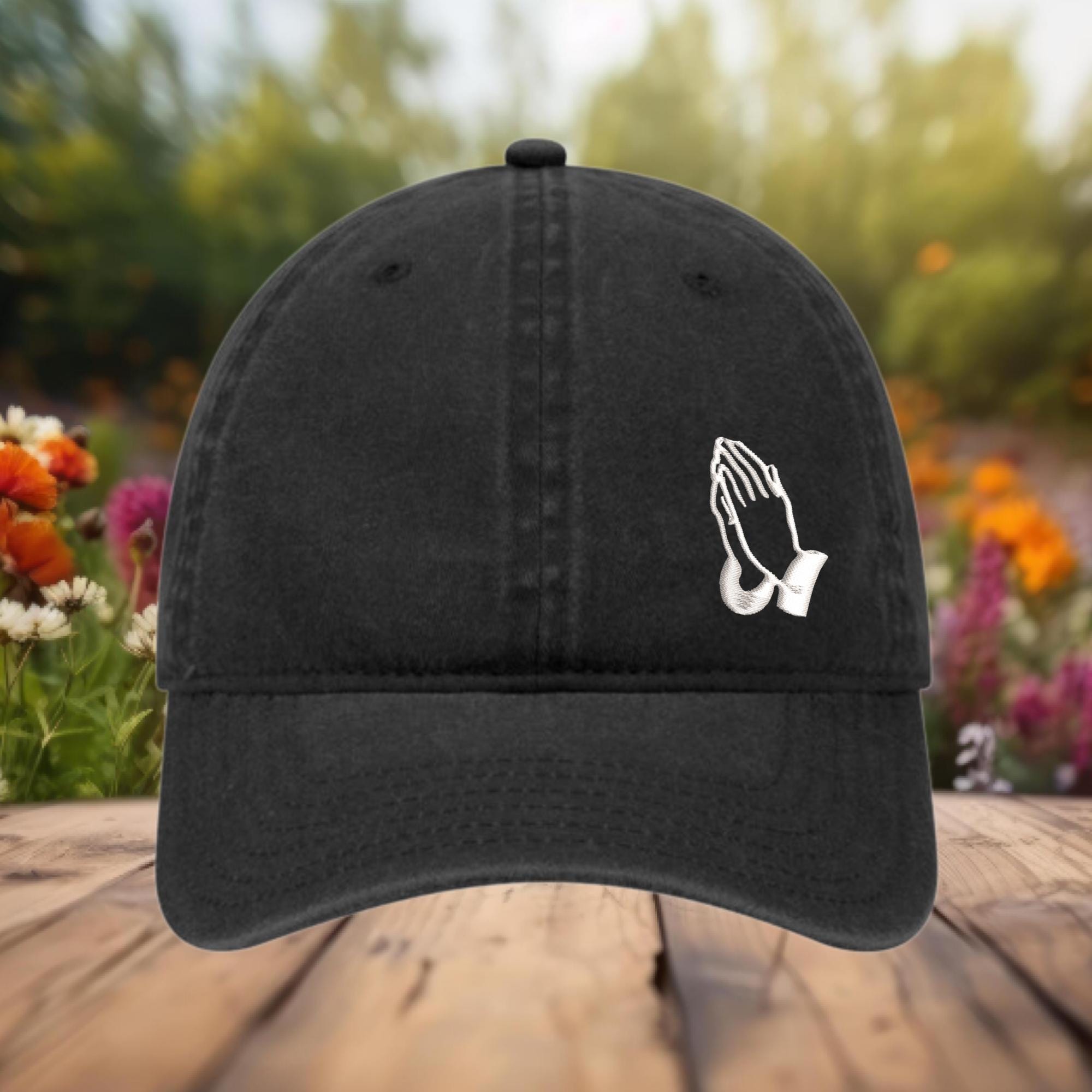 Praying Hands Hat, Christian Dad Hat, Vintage Washed Christian Hat, Faith Embroidery Hat, Religious Gift,Prayer Hat,Minimalist Christian Hat