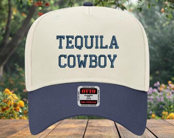 Tequila Cowboy Hat, Western Embroidered Trucker Hat for Men & Women