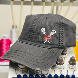 "This Is My Fight Hat" - Distressed Cotton Breast Cancer Awareness Baseball Cap, Navy, Adjustable