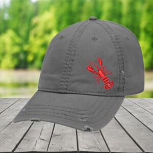 Embroidered Lobster Hat, Lobster Gift, Beach Hat, Lobster Lover Gift, Lobster Cap, Maine Hat, Beach Maine Cape Cod, Salt Water Fishing Hat