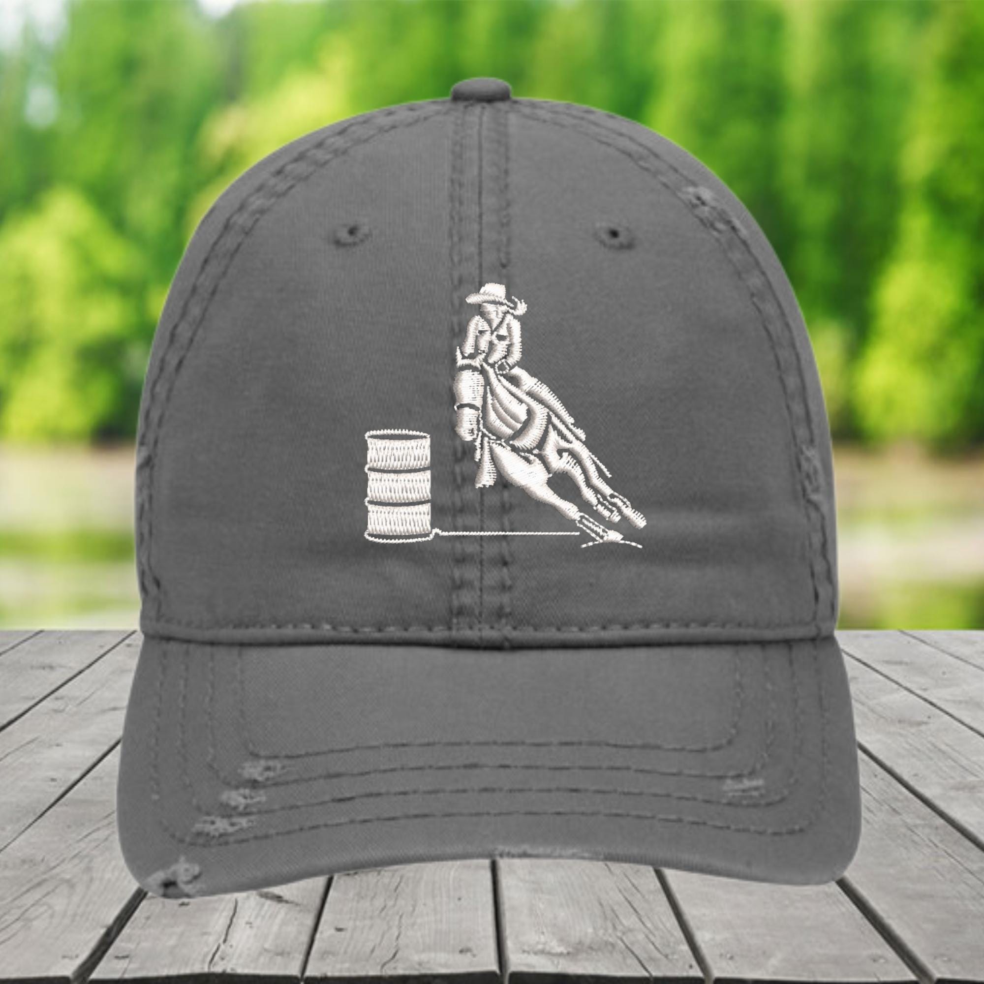 Barrel Racer Hat: Embroidered Distressed Rodeo Cap Gift - Etsy