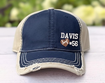 Personalized Football Heart Hat with Name and Number, Sports Game Day Gift