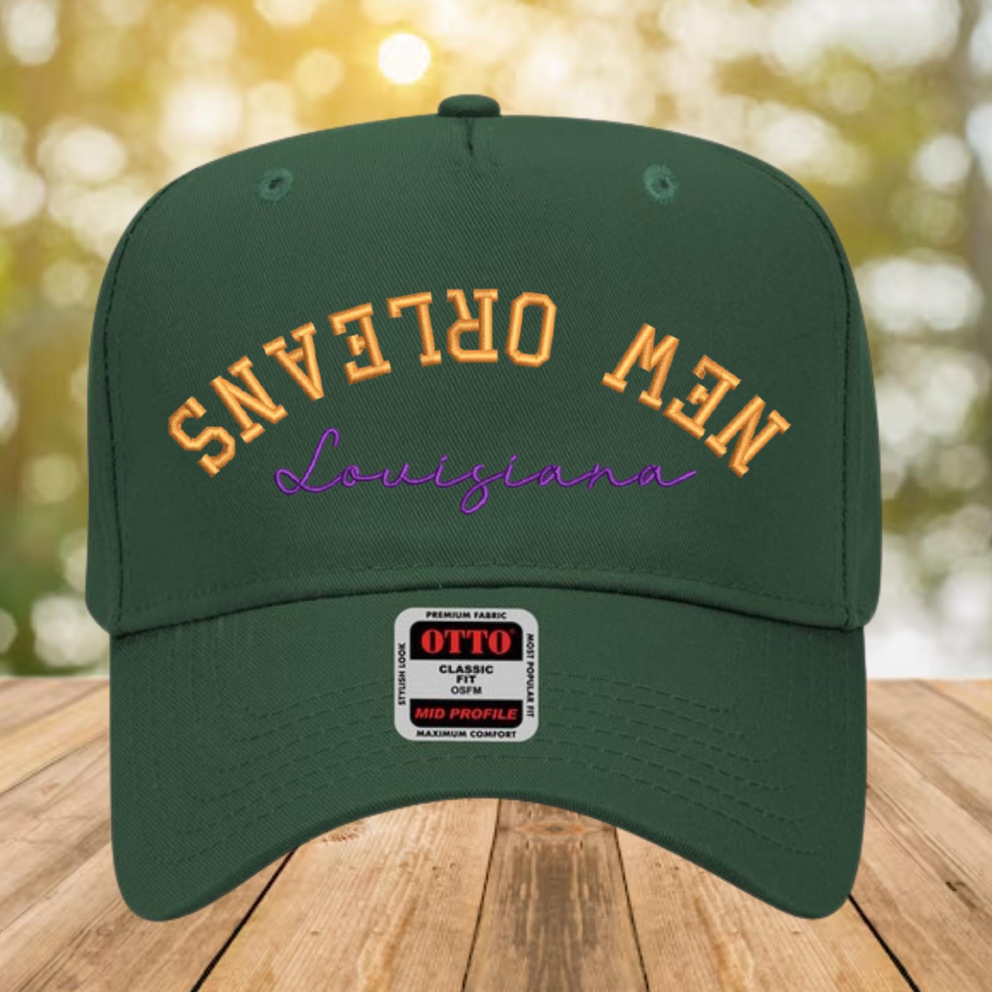 Embroidered New Orleans Upside Down Baseball Cap, Mardi Gras  display picture 1