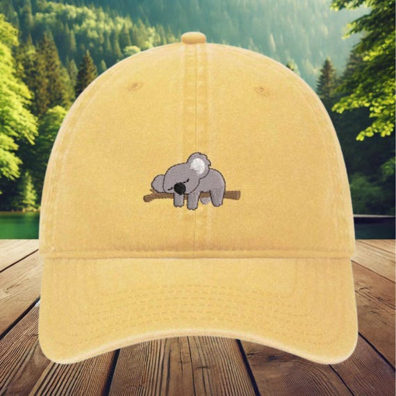Embroidered Koala Hat:  Cotton Twill Baseball Cap